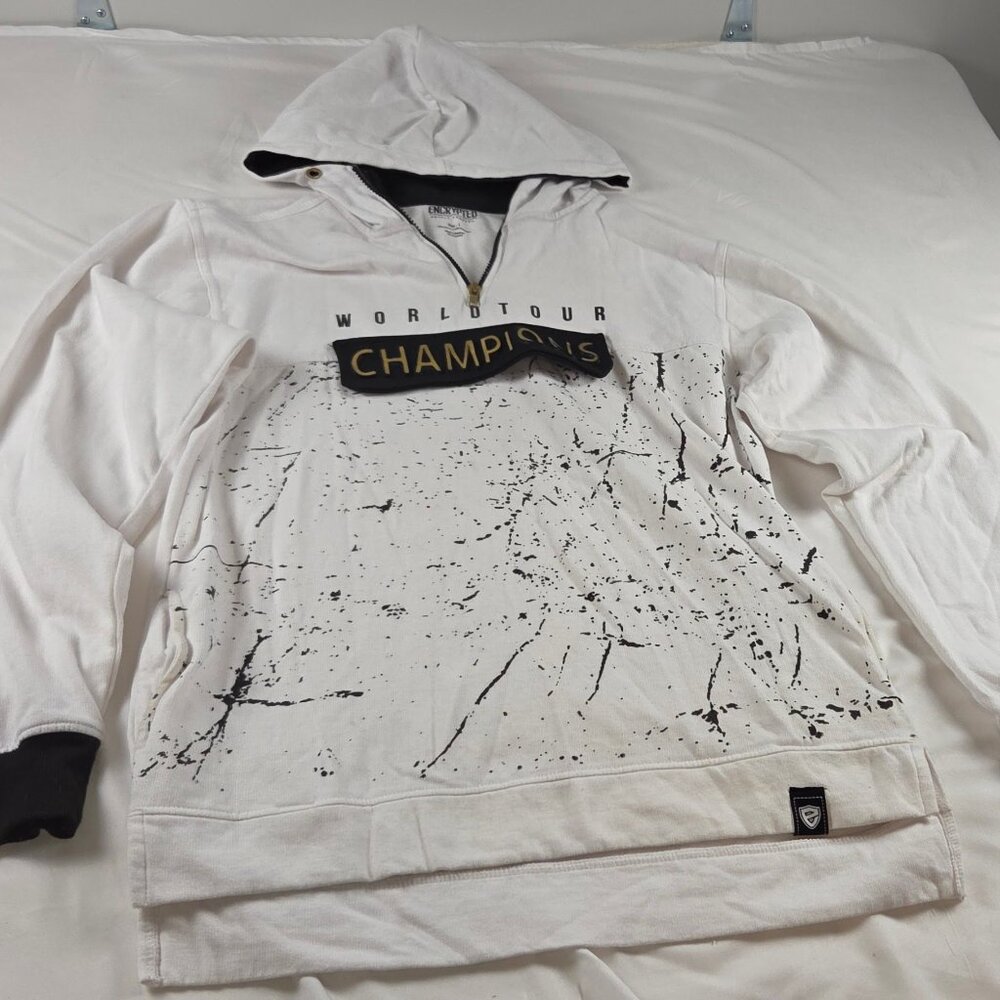 World Tour Champions Hoodie Encrypted Supply Co White Black Gold Size L